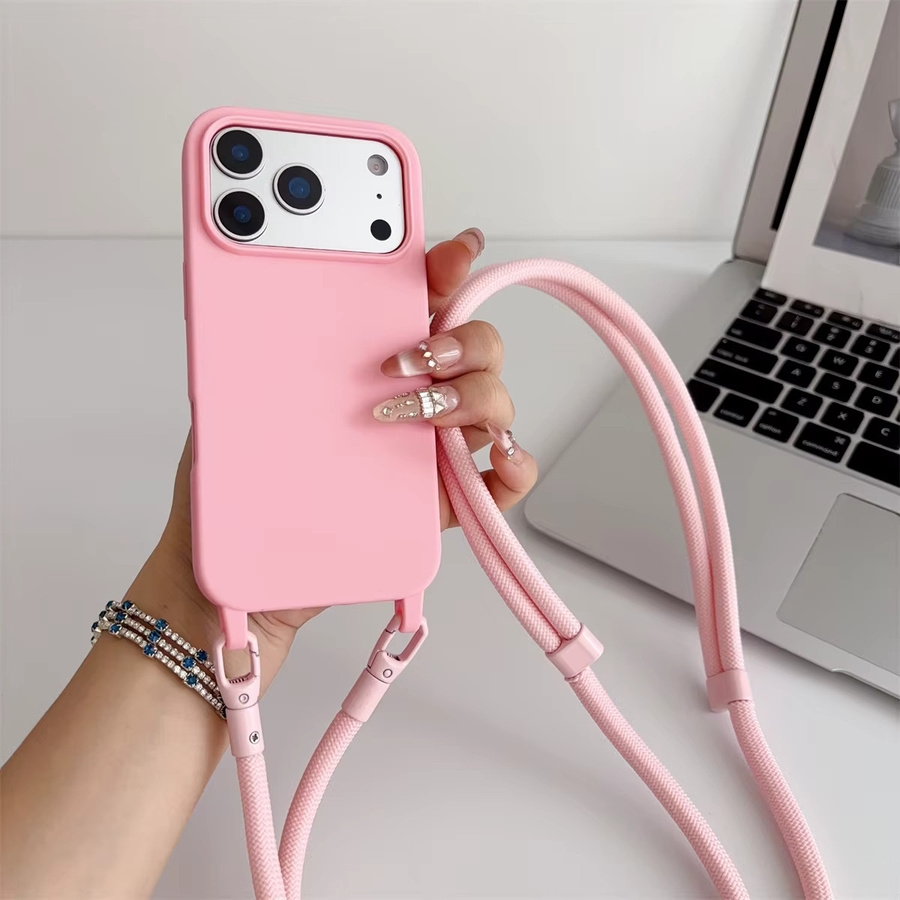 szHAIyu Silikon Handyhülle mit Crossbody-Lanyard für iPhone 16 15 14 13 12 11 Pro Max Plus Mini und iPhone 17 Air in Purple - Bild 2