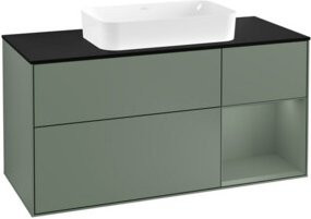 V&B Waschtischunterschrank Finion mit Wandbeleuchtung, Farbe Platin matt, B/T/H: 120 x 50,1 x 50,1 cm - Bild 1