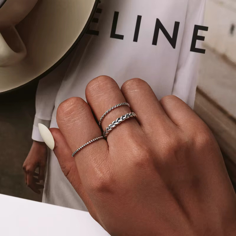 WOSTU Ring, 925 Silber, Minimalistisch, Unisex - Bild 1
