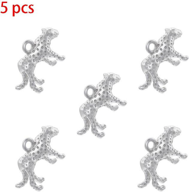 ZHUKOU Leopard Anhänger, Messing, Silber, Damen - Bild 1