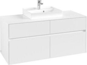 V&B Waschtischunterschrank Collaro mit mittigem Waschtisch in Weiß Matt, B/T/H: 120 x 54,8 x 50 cm - Bild 1