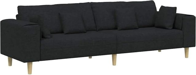 vidaXL Sofa in Schwarz mit Kissen aus Samtstoff, B/T/H: 250 x 77 x 76 cm - Bild 1