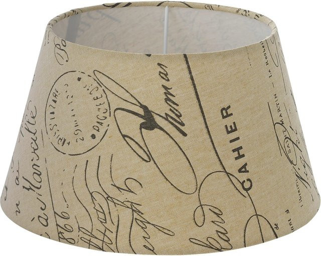 Eglo Lampenschirm Vintage Textil rund Weiß-Braun Durchmesser: 25 cm - Bild 1