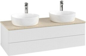 Villeroy & Boch Waschtischunterschrank Antao mit Frontstruktur und Beleuchtung in Weiß, B/T/H: 120 x 50 x 50 cm - Bild 1