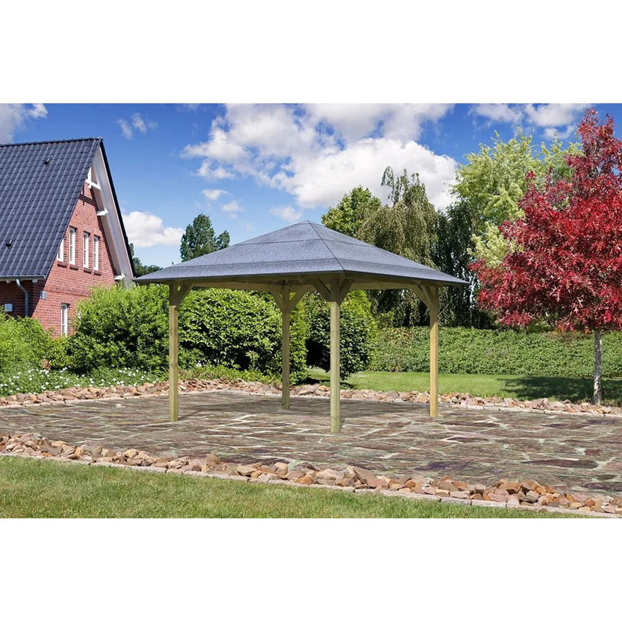 Karibu 4-Eck-Pavillon Bever 2 aus Massivholz - Bild 2