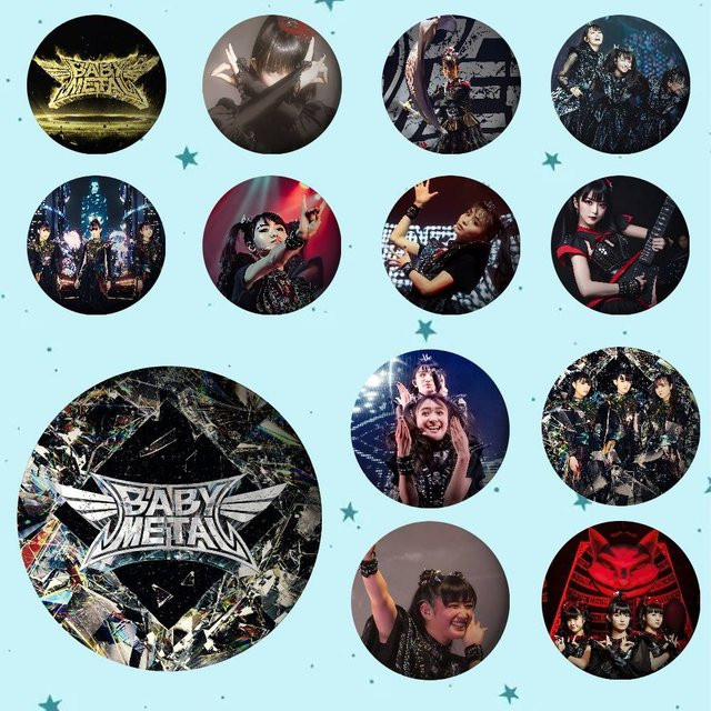Brosche Babymetal, Weißblech, Japanischer Rock - Bild 1