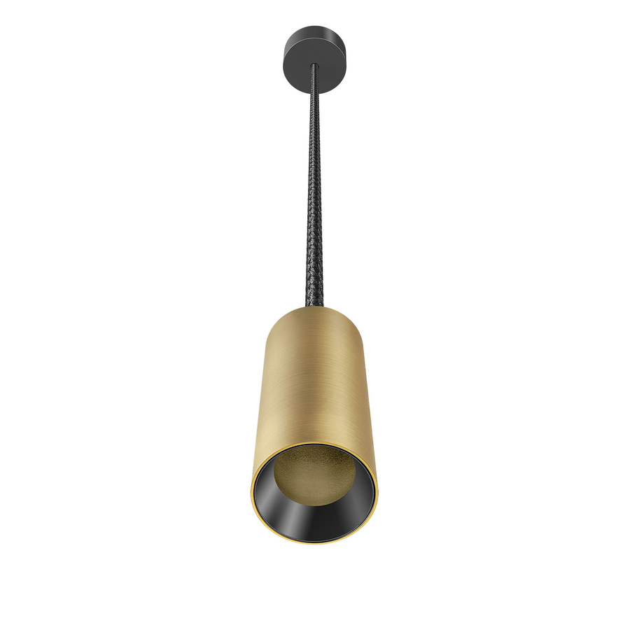 Luxvenum Pendelleuchte SIGNATURE GU10, 1-flammig, Messing gebürstet, Höhe: 15 cm - Bild 1