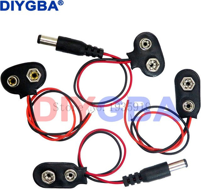 DNIGEF DC 9V Batterie-Stromkabel mit Barrel-Plug Stecker 5,5 x 2,1 mm in Schwarz für Arduino DIY - Bild 1