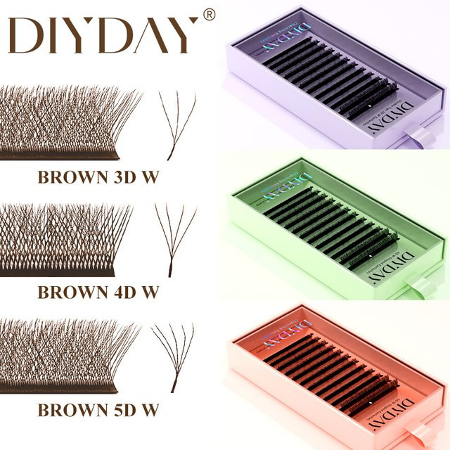 DIYDAY W-Style Fächerwimpern, Braun, Natürlich, Unisex - Bild 1