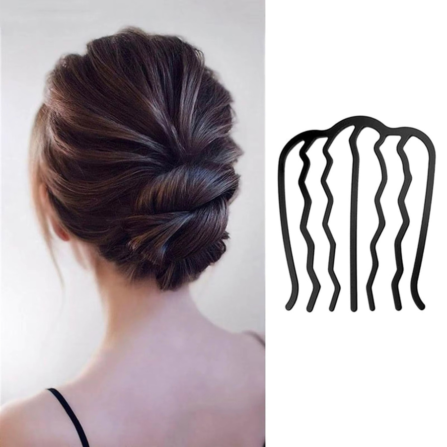Haarkamm U-förmige Haarspange Metall, Unisex - Bild 3