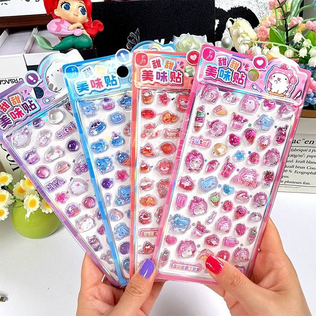Kawaii Cartoon 3D Relief Aufkleber mit niedlichen Tieren in Multicolour für dein Telefon, Laptop oder Scrapbooking - Bild 1