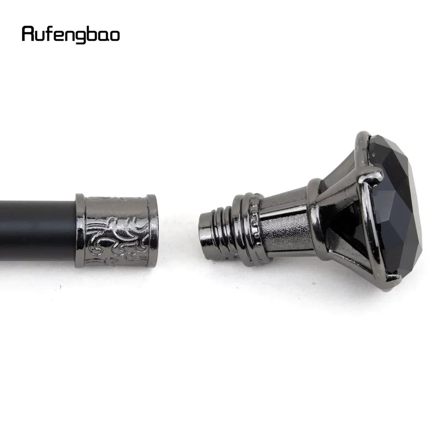 Rufengbao Gehstockknopf, Schwarzer Diamant, Silber, Unisex, 93 cm - Bild 3