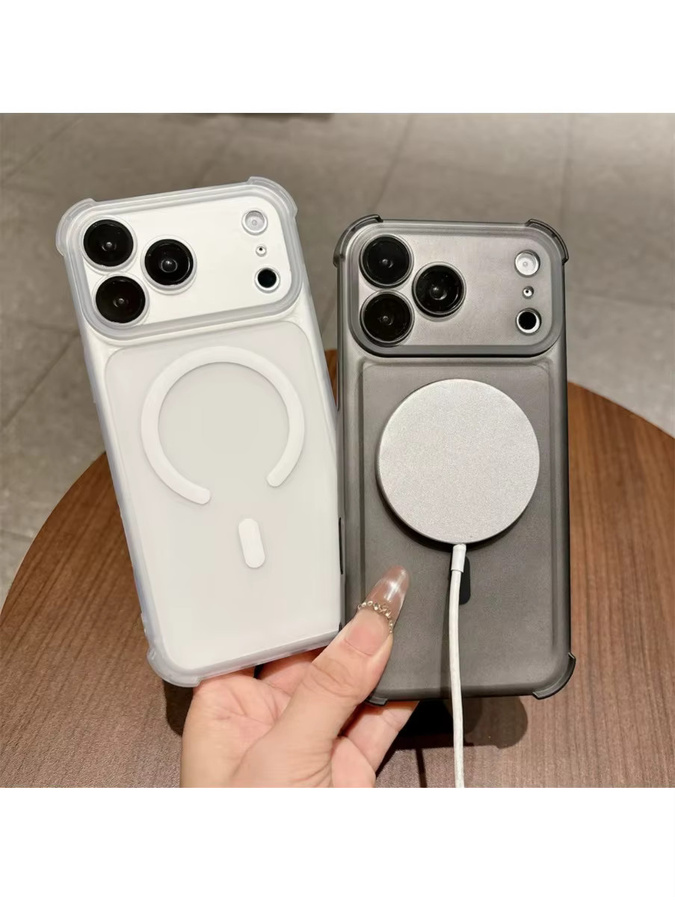 SZMUGUA Magnetische Handyhülle für iPhone 12 bis 17 Pro Max, Matt und Transluzent mit Linsenschutz, Orange - Bild 2