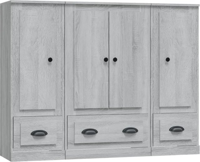 vidaXL Set aus 3 Highboards in Grau Sonoma Eiche, Wandmontage, B/T/H: 35,5 x 35,5 x 103,5 cm - Bild 1