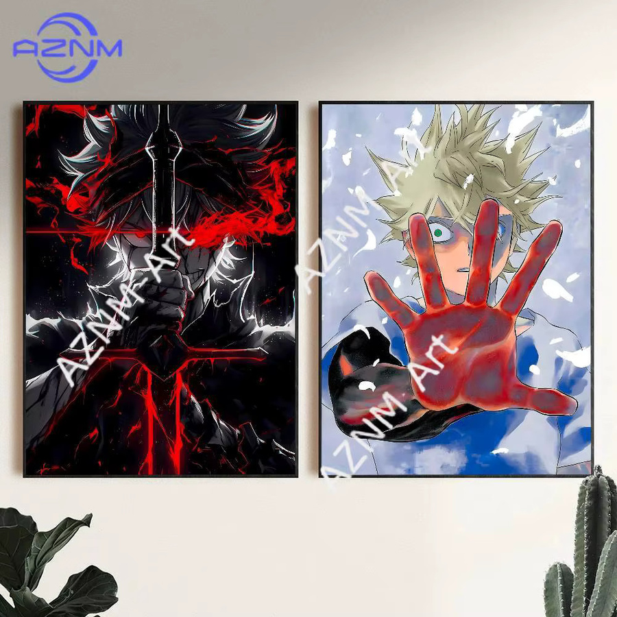 Japanisches Anime Poster Asta Demon Black Clover Vintage Wandkunst für dein Zuhause oder Arbeitszimmer in Schwarz - Bild 3