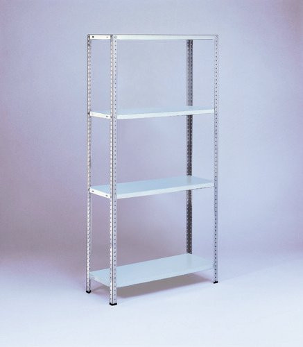 SCHULTE REGALWELT Schraubsystem-Grundregal aus Stahl in Weiss mit 4 Böden, B/H/T: 90 x 180 x 35 cm - Bild 1