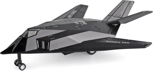 Linyi toy car F-117A Nighthawk Kampfflugzeug Modellauto, 1:100, Metall, grau, ab 14 Jahren - Bild 1