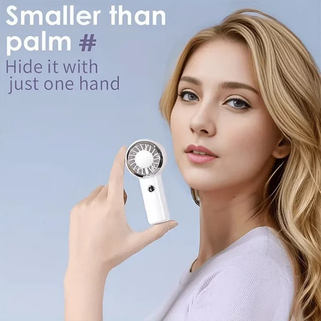 Golden Sunday Mini-Handventilator Ultraleicht Tragbarer Luftkühler Wiederaufladbar Weiß - Bild 1