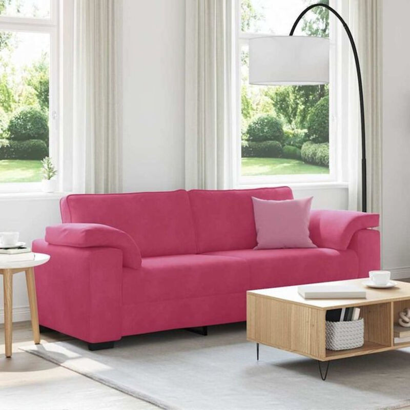 Vidaxl 3-Sitzer-Sofa aus Samt in Rot mit modernem Design, Breite: 178 cm - Bild 1