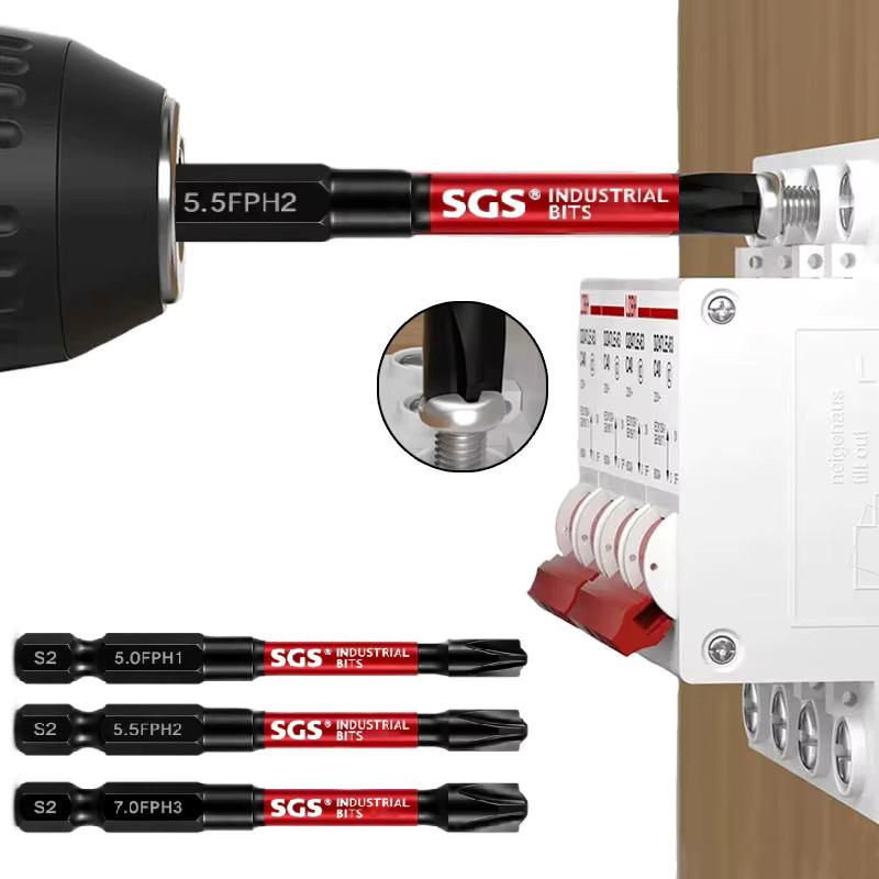 FPH Elektriker-Schraubendreher-Bit-Set aus S2-Stahl mit 65 mm Länge, magnetisch für Reparaturen an Zählerkästen, Verteilerschränken und Leistungsschaltern - Bild 3
