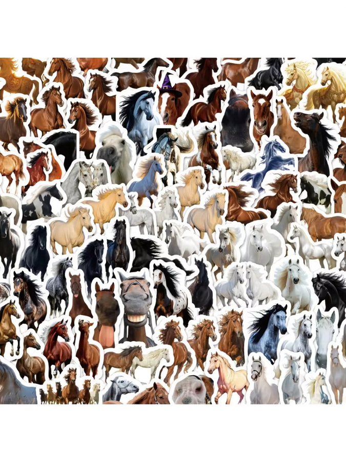 100 Stück realistische Pferde-Aufkleber in Multicolour für deinen Desktop-Planer - Bild 3
