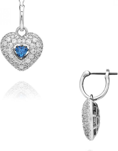 Swarovski Creolen Ohrhänger, Idyllia Hyperbola Herz, Weiß, Kristall, Damen - Bild 1