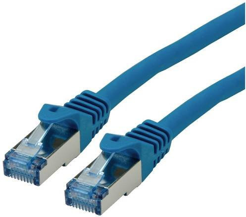 Roline RJ45 Patchkabel CAT 6a S/FTP Ethernet LAN Blau und Rot 15 m - Bild 1