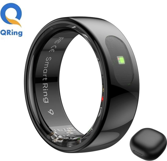 MISIRUN Smart Ring Schwarz für Damen und Herren mit Ladecase, Touch-Steuerung, Gesundheitsmonitor und IP68 5ATM Wasserdichtigkeit - Bild 1