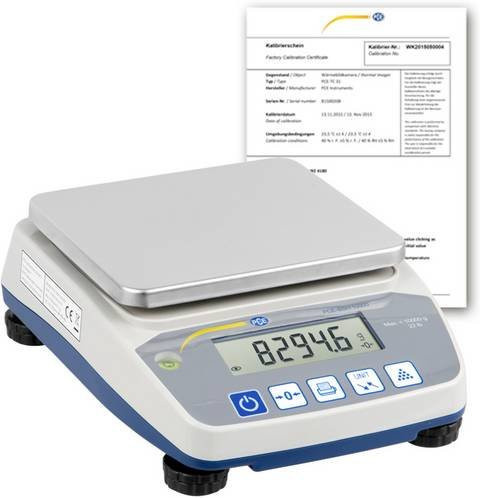 PCE Instruments PCE-BSH 10000-ICA Tischwaage weiß, Wägebereich max. 10000g, Ablesbarkeit 0.6g, kalibriert (ISO) - Bild 1