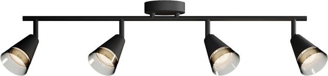 Philips Hue Spot Cleft 4-flammige Deckenleuchte Schwarz mit Glas und GU10 LED-Leuchtmitteln - Bild 1