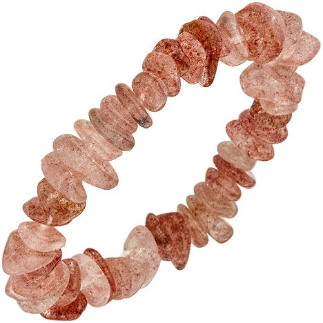 Colfem Armband Erdbeerquarz, rosa, 19 cm, Unisex - Bild 1
