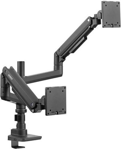 SpeaKa Professional Monitorhalterung SP-MM-980 für 2 Displays, 43,2 cm bis 124,5 cm, Schwarz, höhenverstellbar und neigbar - Bild 1