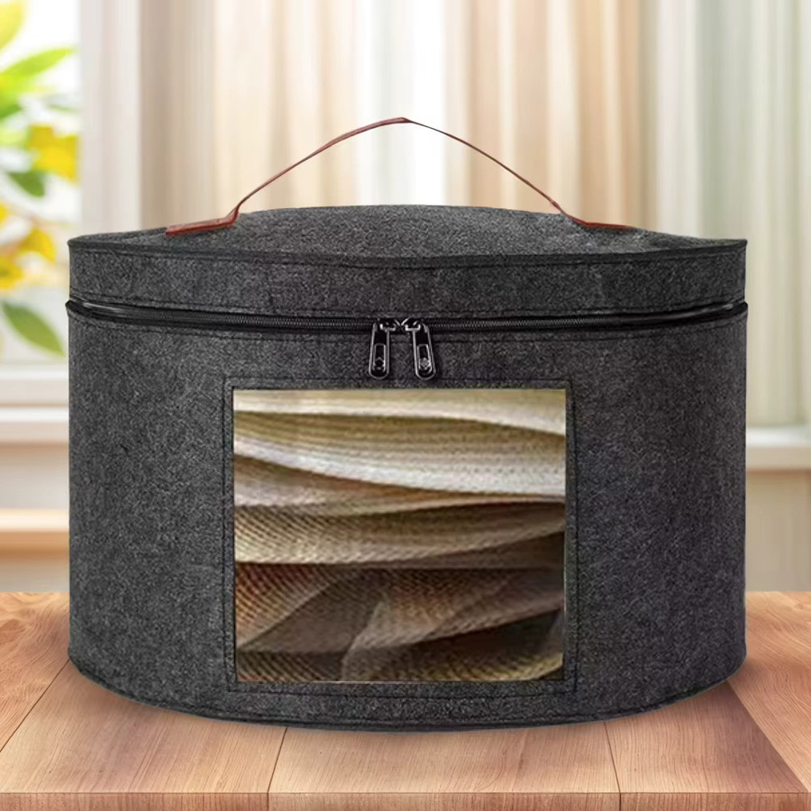 Alloet Zusammenklappbare Hutfachbox mit Griff und Schulterriemen für Cowboyhüte, Farbe: Rot oder Grau, B/T/H: 43,0 x 26,0 cm - Bild 3