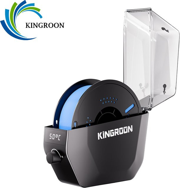 KINGROON KR01 Filament-Trocknerbox in Schwarz für 1,75mm Filament wie PLA PETG TPU ABS ASA mit 360° Heißluft-Heizung - Bild 1