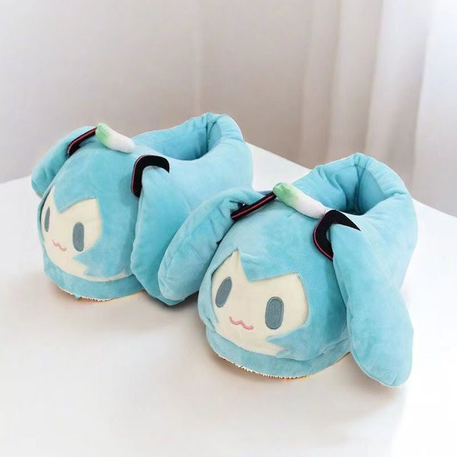 Bandai Kawaii Hatsune Miku Anime Cosplay Baumwoll-Hausschuhe - Bild 1