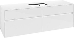 V&B Waschtischunterschrank Collaro in Glossy White mit mittigem Waschtisch, B/T/H: 160 x 54,8 x 50 cm - Bild 1