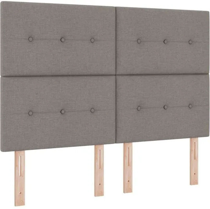 vidaXL Boxspringbett mit Matratze in Taupe Meliert, Modernes Design aus Stoff und Holz, B/T: 140 x 190 cm - Bild 1