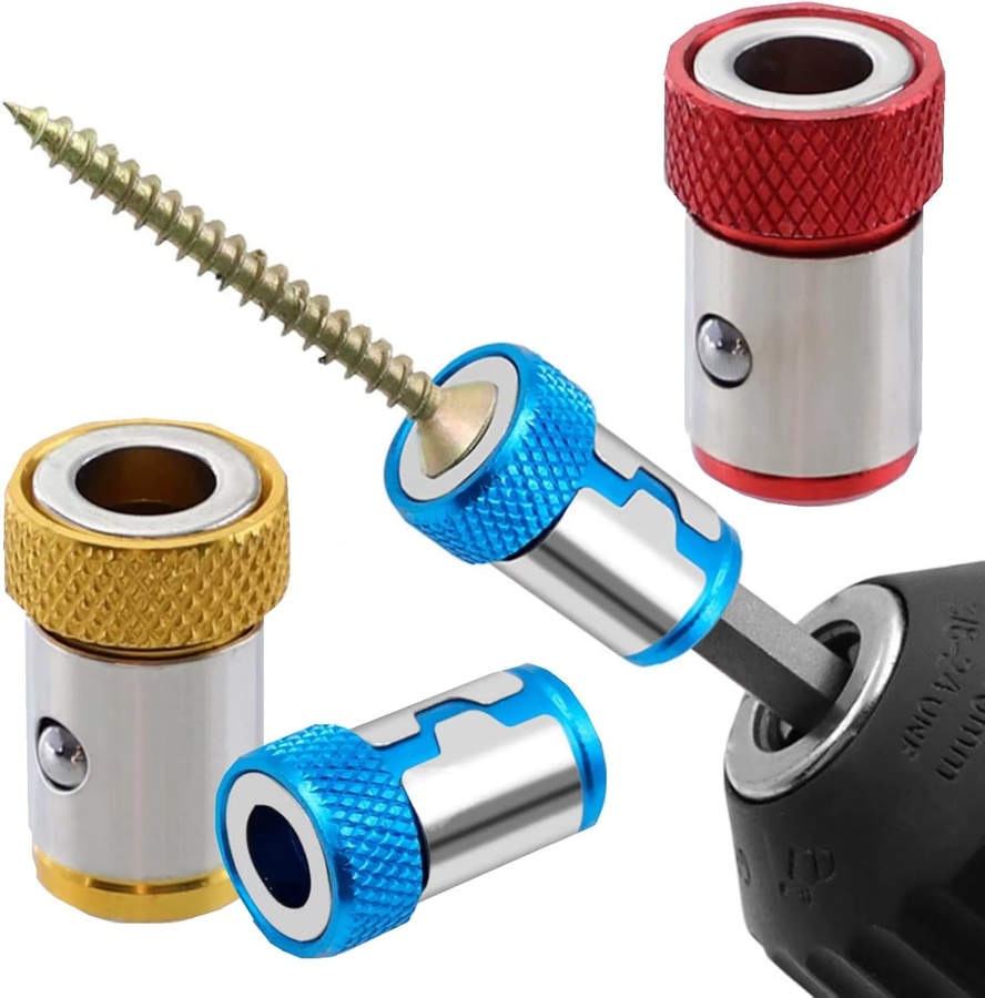 Galacok Magnetischer Schraubenring-Bit aus Metall für 6,35 mm Sechskantschraubendreher in Gelb und Multicolour - Bild 2