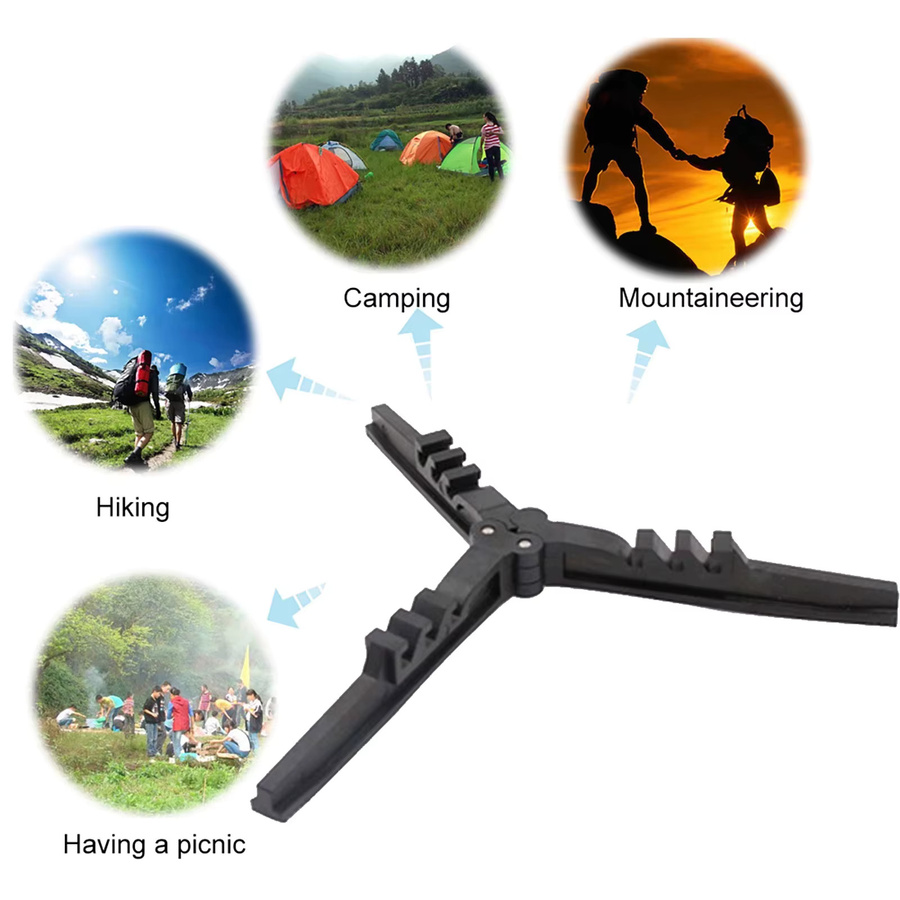 Pandatour Outdoor Camping Gaskartuschen-Halterung in Schwarz mit Stativ und Kippschutz für Gaskocher - Bild 3