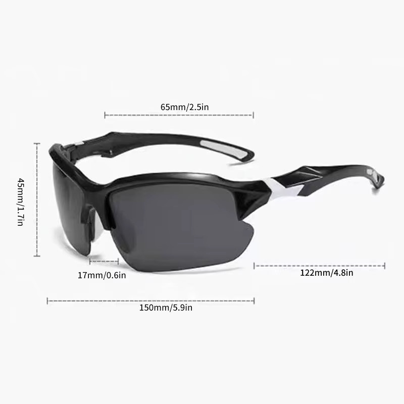 Polarisierte Sport-Sonnenbrille, Vollrand, Kunststoff, Schwarz, Unisex - Bild 5