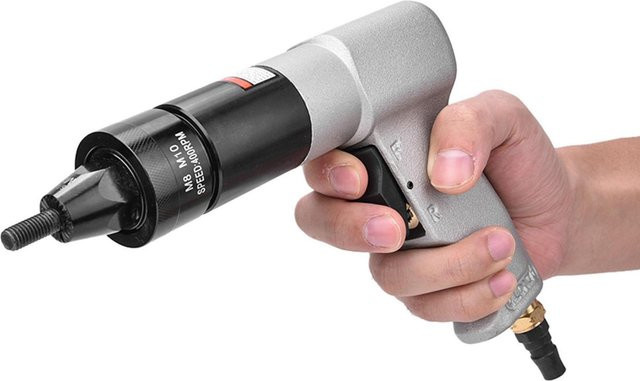 Pneumatische Nietpistole Aimo KP7323 für Zugmuttern in Silber aus Metall - Bild 1