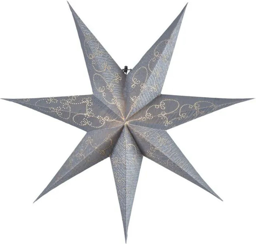 Handgeschöpfter Papierstern von Star Trading als Hängeornament in Silber-Grau, Durchmesser: 63 cm - Bild 1