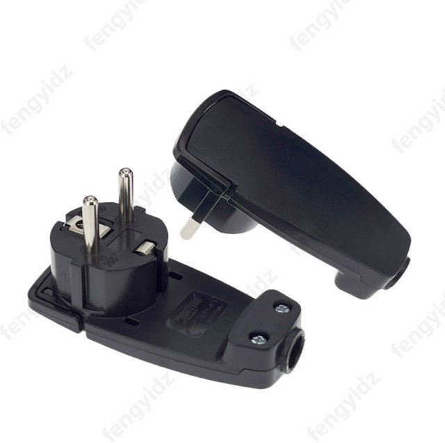 Fengyidz Schuko-Winkelstecker flach in Schwarz oder Weiß, 250 V (16 A) - Bild 1