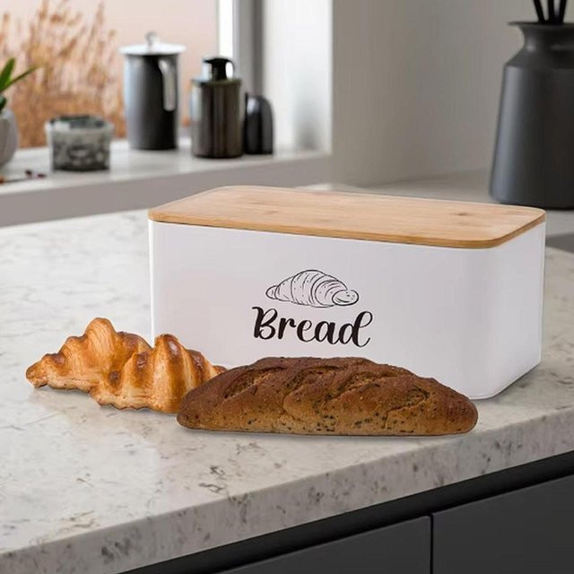 Serenable Brotkorb mit Bambusdeckel in Schwarz oder Weiß - Bild 1