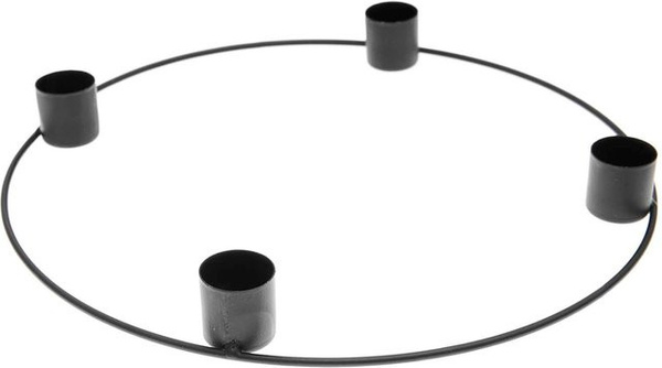 Rico Design Metallring Adventskranz in Schwarz Matt mit Durchmesser: 25 cm