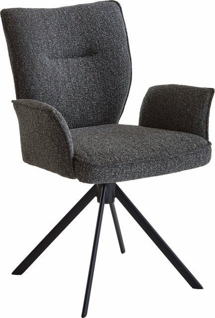 Polsterstuhl STUDIO-LINE von NIEHOFF in Grau und Schwarz mit Armlehnen und Stoffbezug, B/T/H: 59,0 x 61,0 x 88,0 cm - Bild 1