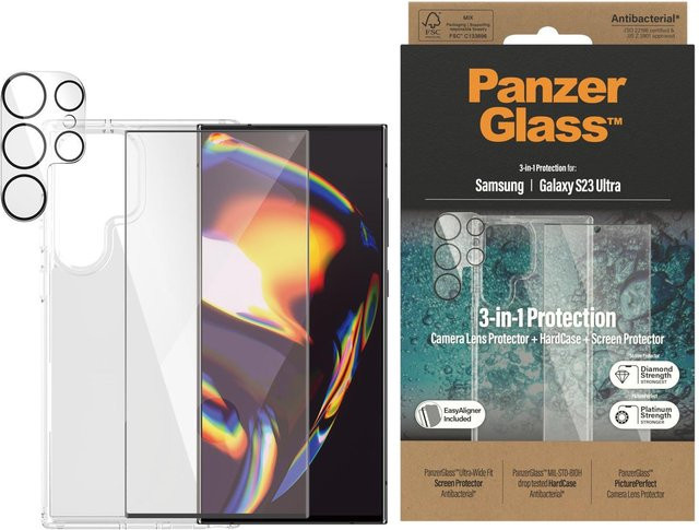 PanzerGlass 3-in-1 Schutz-Set für Samsung Galaxy S23 Ultra in Transparent - Bild 1