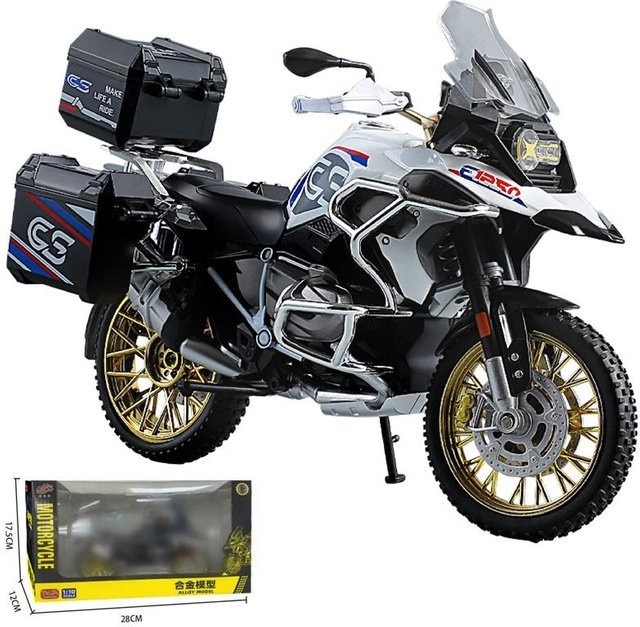 Linyi toy car R1250 Gs Adv Rennmotorrad, Modell, Metall, 1:10, mit Licht und Sound, ab 14 Jahren - Bild 1