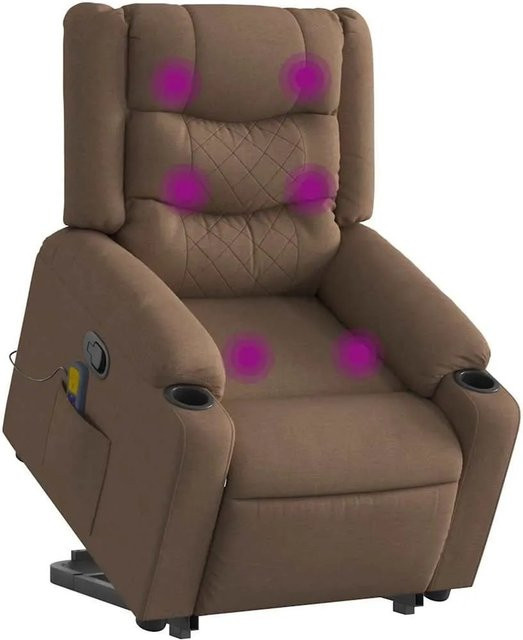 vidaXL Massagesessel mit Aufstehhilfe in Braun aus Stoff - Bild 1