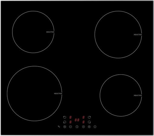 PKM Induktionskochfeld IN4BGN aus Glaskeramik in Schwarz mit 4 Kochzonen und Touch Control